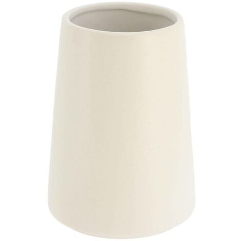Gobelet et Porte brosse à dents en céramique Blanc albâtre - TENDANCE