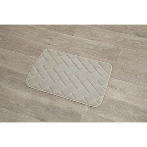 Tapis polyester relief briques 40x60cm - taupe - Tendance
