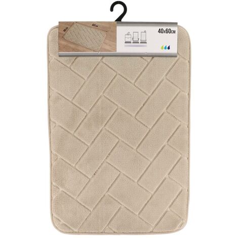 Tapis polyester relief briques 40x60cm - taupe - Tendance