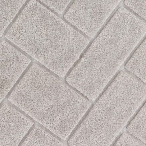 Tapis polyester relief briques 40x60cm - taupe - Tendance