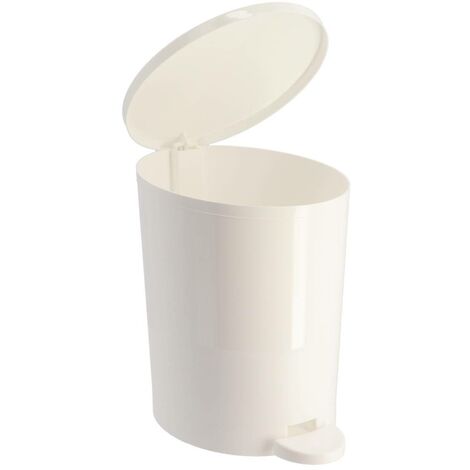 Poubelle a pedale pp avec couvercle 4l - blanc - Tendance
