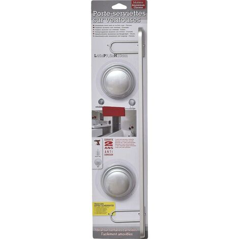 Porte serviettes gm aluminium sur ventouses - chrome - Tendance