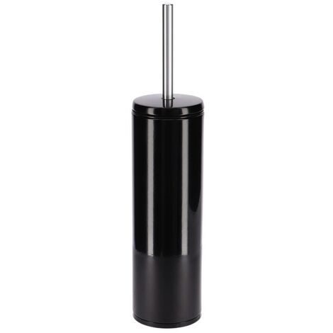 Brosse WC Avec Support Design Noir Et Doré - Dimensions 8,5 X 34 Cm - En ABS Et Caoutchouc - Élégant Et Pratique