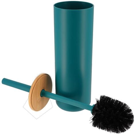 Brosse wc ps avec couvercle bambou - bleu bambou - Tendance