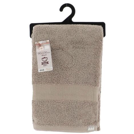 Serviette De Bain 90x150 Cm 100% Coton Nid D'abeille – Couleur Taupe, Douce Et Absorbante