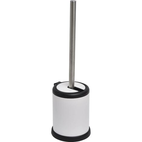Brosse wc metal couvercle rabattable - blanc mat - Tendance (1/2)