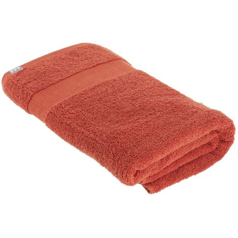 Drap de bain tissu éponge 100% Coton Terracotta 90 x 150 cm - TENDANCE