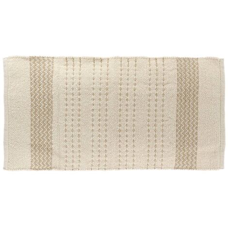 Tapis de salle de bain en coton Naturel & Beige 45 x 90 cm - TENDANCE (1/3)