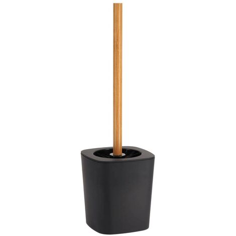 Brosse WC avec support Noir et manche en Bambou - TENDANCE (1/2)