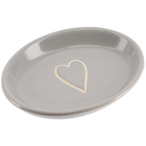 Porte savon gres coeur - gris - Tendance