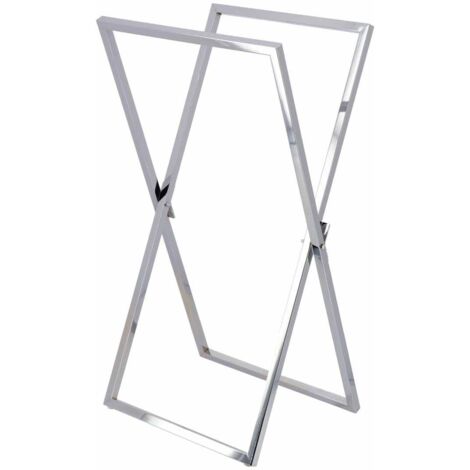 Porte-serviettes metal structure carree pliable - chrome - Tendance (1/3)