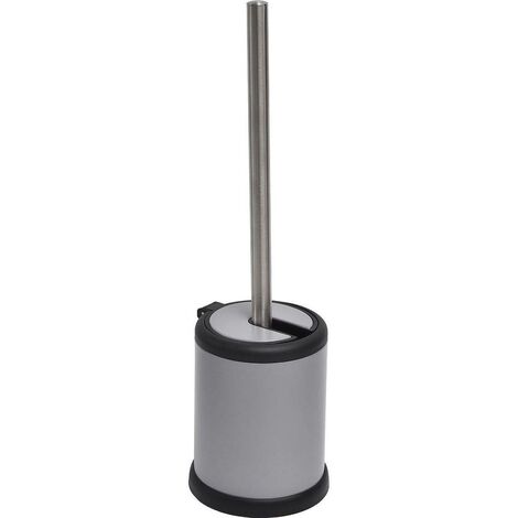 Brosse wc metal couvercle rabattable - gris mat - Tendance (1/2)