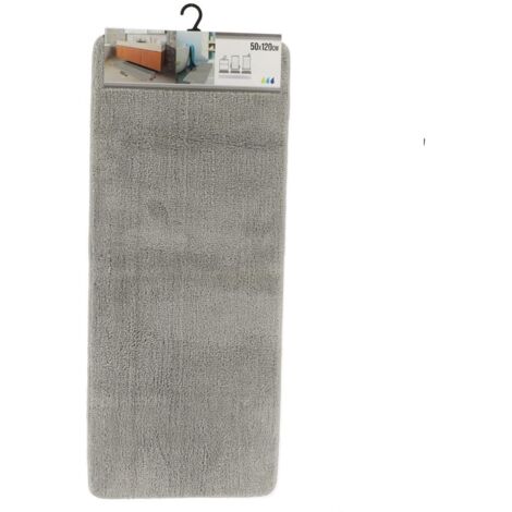 Tapis microfibre double vasque 50x120 cm dessous latex - gris clair - Tendance (1/3)