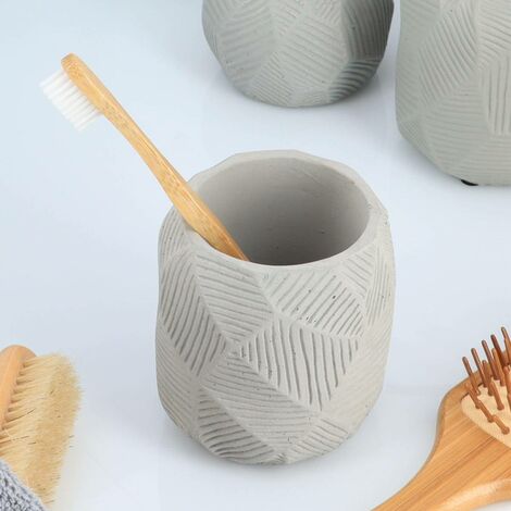 Gobelet ciment avec rainures - gris - Tendance