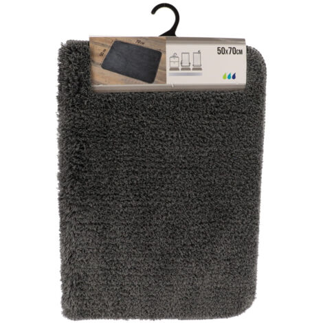 Tapis microfibre doux dessous latex 50x70cm - gris fonce - Tendance (1/3)