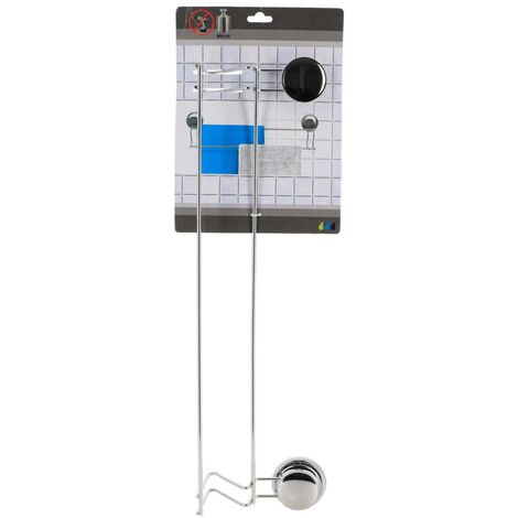 Porte serviettes metal 2 barres sur ventouses - chrome - Tendance
