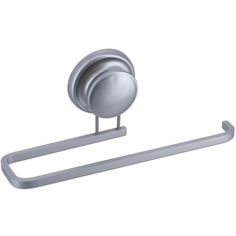 Porte serviettes aluminium sur ventouse - chrome - Tendance