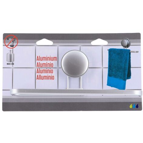 Porte serviettes aluminium sur ventouse - chrome - Tendance