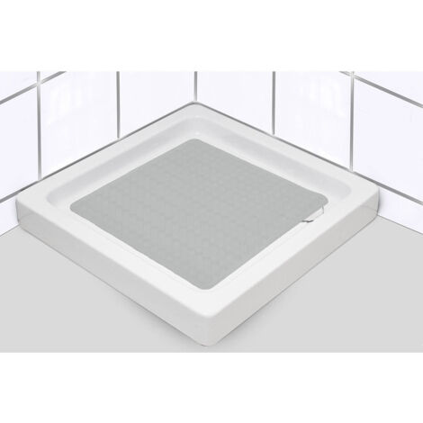 Fond de douche caoutchouc naturel 53x53 cm - gris perle - Tendance (1/2)