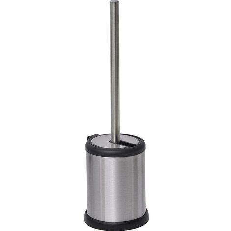 Brosse wc acier inoxydable couvercle rabattable - chrome - Tendance (1/2)