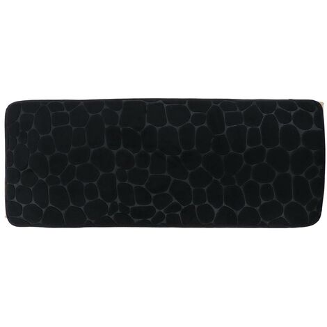 Tapis memoire de forme microfibre galet 45x120 cm - noir - Tendance (1/4)