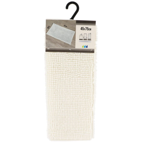 Tapis microfibre boules uni 45x75cm - blanc - Tendance (1/3)