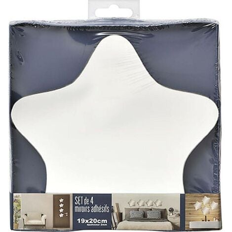 Set de 4 miroirs etoiles 19x20cm 2mm - uni - Tendance