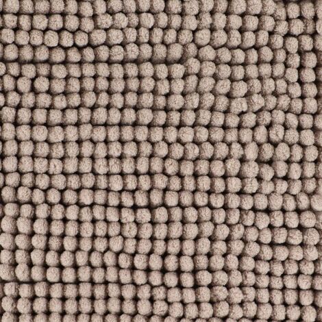 Tapis microfibre boules uni 45x75cm - taupe - Tendance