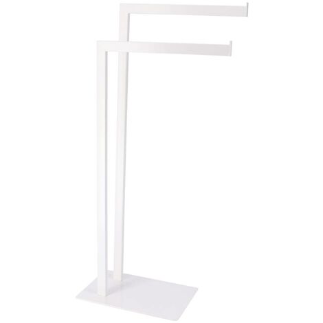 Porte serviettes metal 2 barres - blanc - Tendance (1/3)