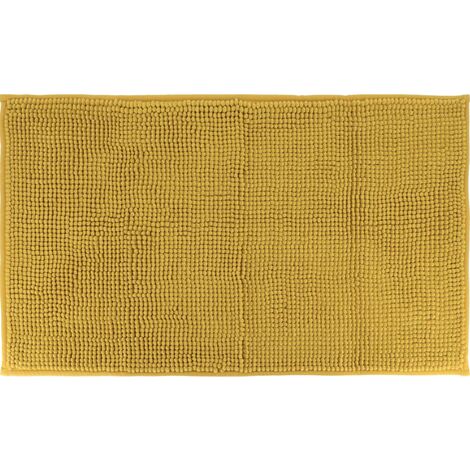 Tapis de salle de bain Jaune Moutarde en Microfibre Boules 45 x 75 cm - TENDANCE (1/2)