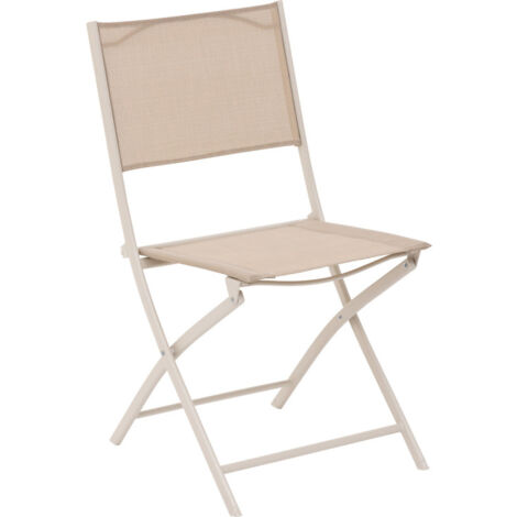 Hesperide – Lot de 4 chaises de jardin pliantes en acier et texaline – Dimensions dépliées L52 x l46 x H87 cm – Charge maximale 120kg