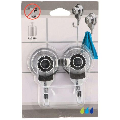 Crochets Ventouse Inofix Chromés - Lot De 2 - 45 Mm - Sans Perçage