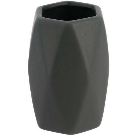 Gobelet gres forme losange - gris fonce - Tendance