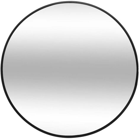 Atmosphera – Miroir rond 38 cm noir – Cadre métal fin – Miroir mural pour espace moderne – Agrandit visuellement l'intérieur