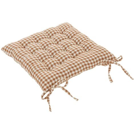 Galette de chaise The floral 38x38cm marron tonka - Atmosphera créateur d'intérieur