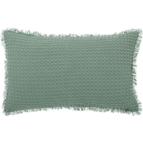 Coussin nid d'abeille Widdy 30x50cm vert céladon - Atmosphera créateur d'intérieur