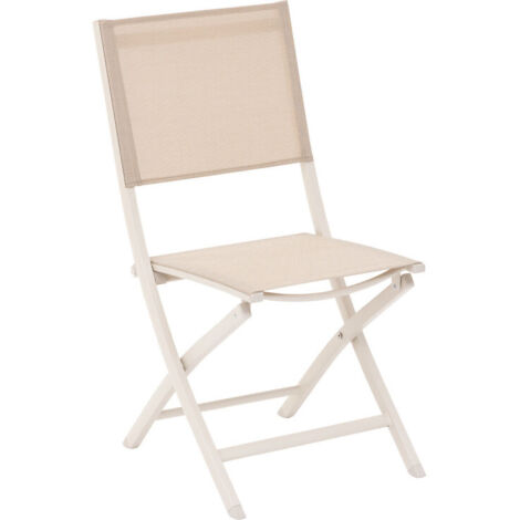 Hesperide – Lot de 4 chaises de jardin pliantes en aluminium traité époxy – Assise en texaline antirouille et anti UV – Faciles à ranger (1/4)