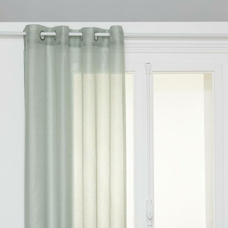Atmosphera – Voilage Moly 135x240cm vert céladon – 100% polyester – 8 œillets métalliques – Pour fenêtres et portes-fenêtres