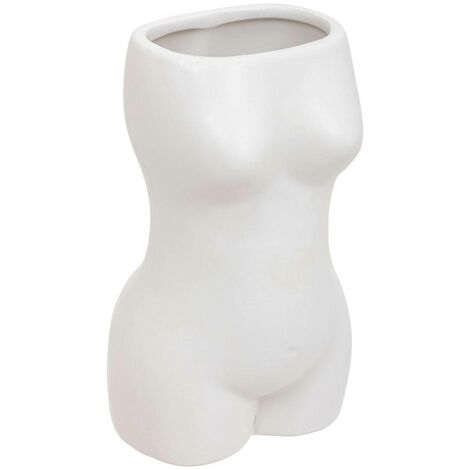Vase Objet déco en céramique Blanche H 17 cm - Atmosphera (1/5)