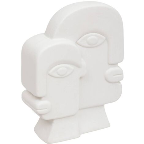Objet déco Visage en céramique blanche H 26 cm - Atmosphera