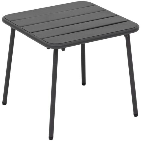 Hesperide – Table basse de jardin carrée 45x45cm en aluminium traité époxy – Résistante aux intempéries – Design moderne pour extérieur