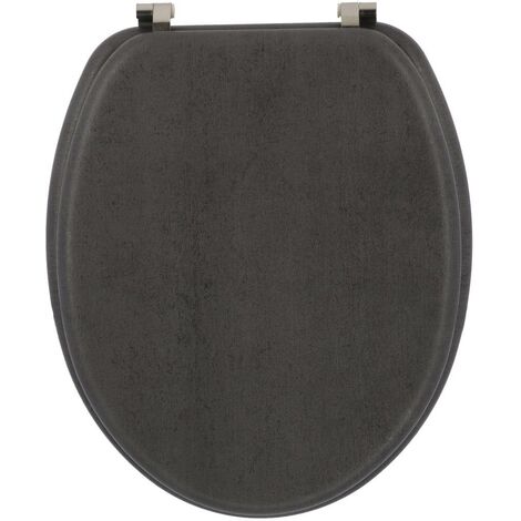 Abattant wc bois moule 18 pouces attaches acier inoxydable - facon beton - Tendance (1/5)