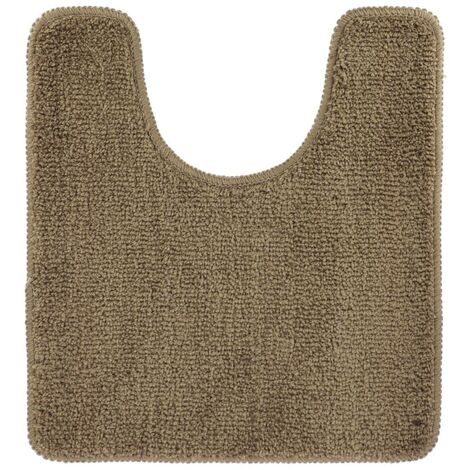 Tapis contour wc microfibre 45x50 cm dessous latex - marron - Tendance