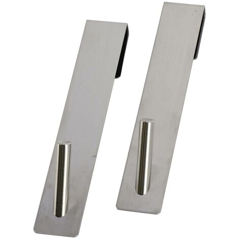 Set 2 pateres acier inoxydable a suspendre - chrome - Tendance (1/3)