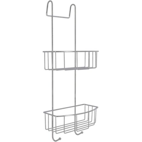 Serviteur metal pour paroi de douche 2 paniers - chrome - Tendance
