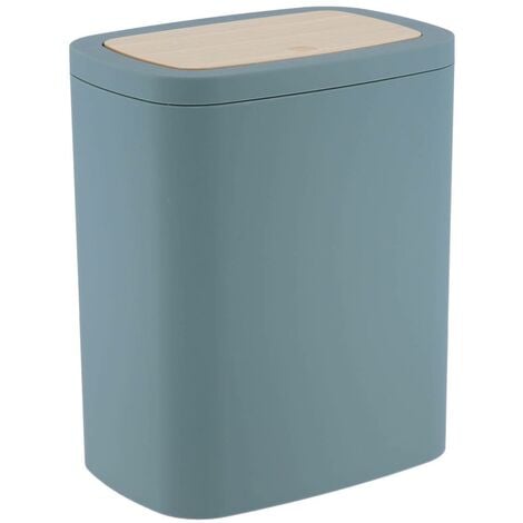 Poubelle abs  rubber+ pvc facon bambou  5l - vert sauge - Tendance
