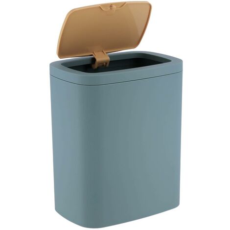 Poubelle abs  rubber+ pvc facon bambou  5l - vert sauge - Tendance