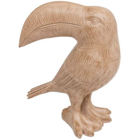 Objet déco Toucan en résine finiton effet bois H 30 cm - Atmosphera
