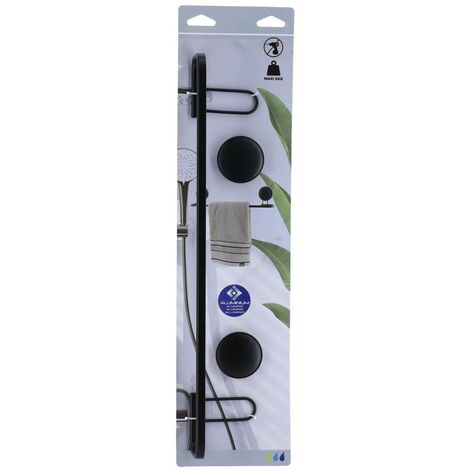 Porte serviettes gm aluminium sur ventouses - noir - Tendance