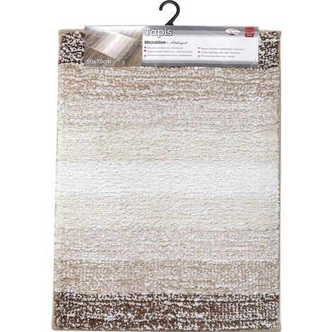 Tapis chine microfibre 50x70cm - degrade taupe - Tendance